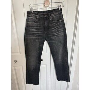 R13 Jeans Women’s Cuffed Ex Boyfriend Jean Abbey Black Size 25